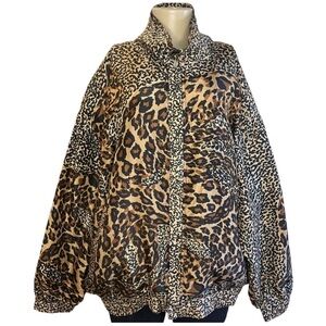Vintage 80s Silk Fuda International Leopard Jacket